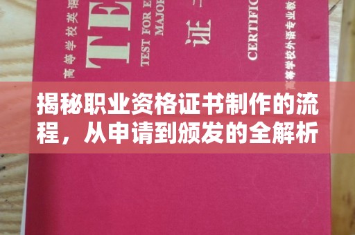 学甲揭秘职业资格证书制作的流程，从申请到颁发的全解析
