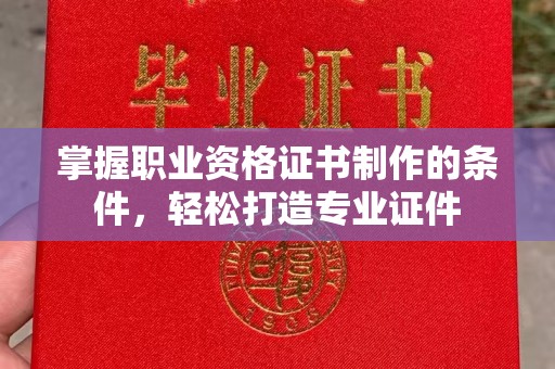 学甲掌握职业资格证书制作的条件，轻松打造专业证件